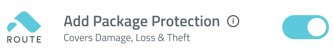 % Add Package Protection ROUTE Covers Damage, Loss Theft 